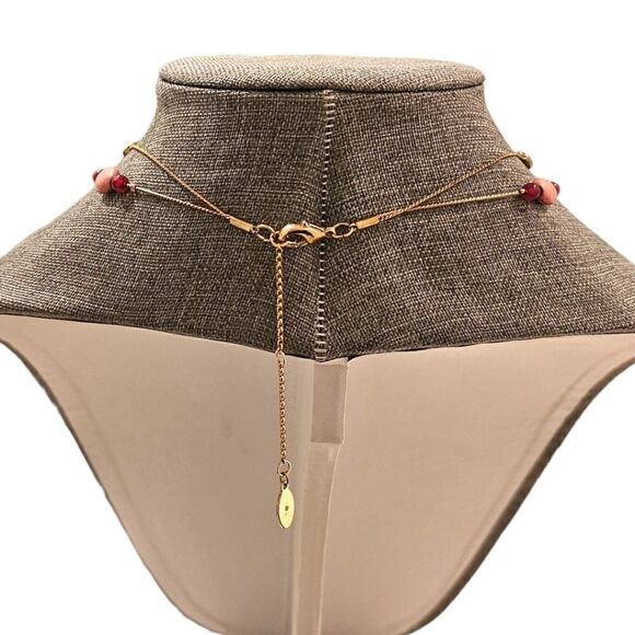 LOFT Pink & Gold Beaded Double Layer Necklace - Picture 2 of 11
